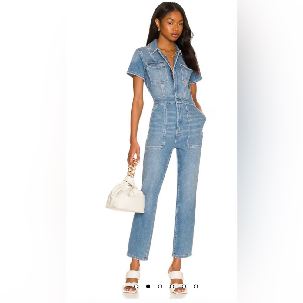 Good American Fit For Success Jumpsuit in Med Blue Wash NWT Sz M Ret $199